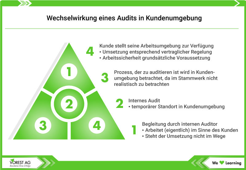 Wechselwirkung eines internen Audits in Kundenumgebung