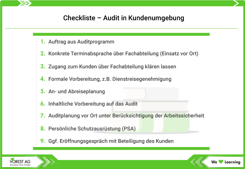 Checkliste Audit in Kundenumgebung au0erhalb des Stammhauses